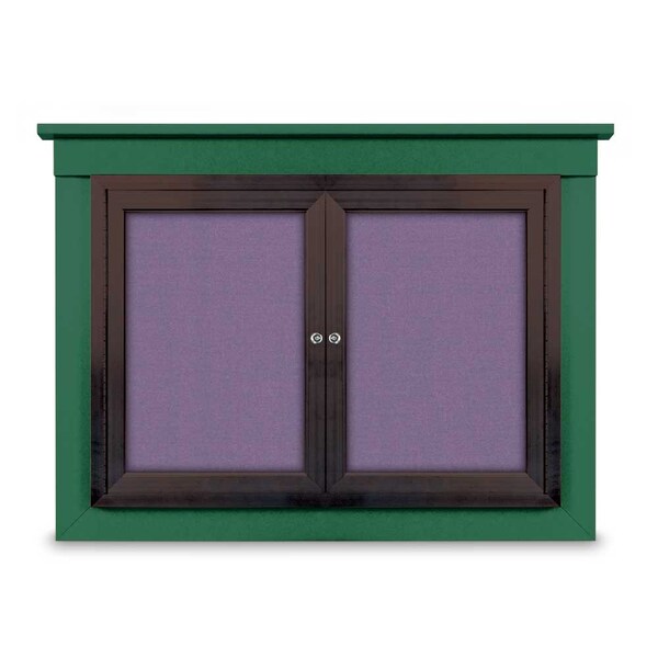 60"x36" 2-Door Enclosed Outdoor Letterboard, Hdr, Black Felt/Black